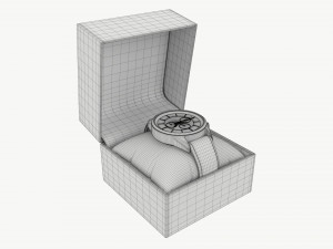 Wristwatch with Leather Strap in box 02 Model 3D