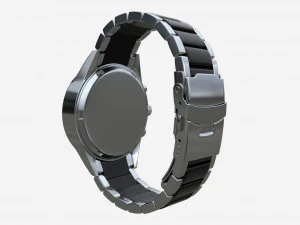 Wristwatch with Steel Bracelet 01 3D Model