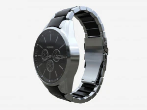 Wristwatch with Steel Bracelet 01 3D Model