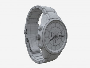 Wristwatch with Steel Bracelet 01 3D Модель