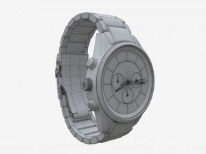 Wristwatch with Steel Bracelet 01 3D Model