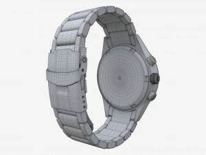 Wristwatch with Steel Bracelet 01 3D Model