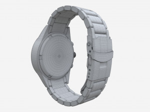 Wristwatch with Steel Bracelet 01 3D Модель