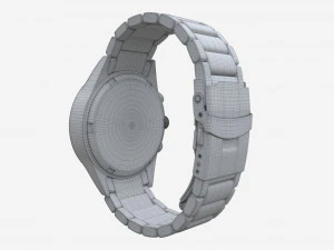 Wristwatch with Steel Bracelet 01 3D Model
