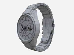Wristwatch with Steel Bracelet 01 3D Модель