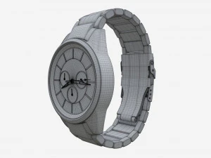 Wristwatch with Steel Bracelet 01 3D Model