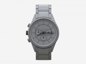 Wristwatch with Steel Bracelet 01 3D Модель