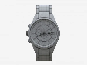 Wristwatch with Steel Bracelet 01 3D Model