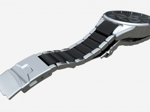 Wristwatch with Steel Bracelet 02 Model 3D