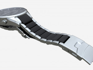 Wristwatch with Steel Bracelet 02 Model 3D