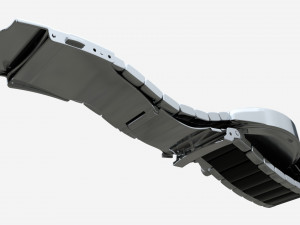 Wristwatch with Steel Bracelet 02 Model 3D