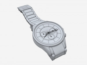 Wristwatch with Steel Bracelet 02 Model 3D