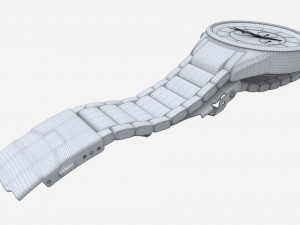 Wristwatch with Steel Bracelet 02 Model 3D
