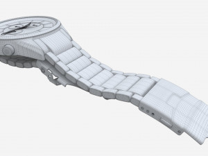 Wristwatch with Steel Bracelet 02 Model 3D