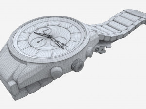 Wristwatch with Steel Bracelet 02 Model 3D