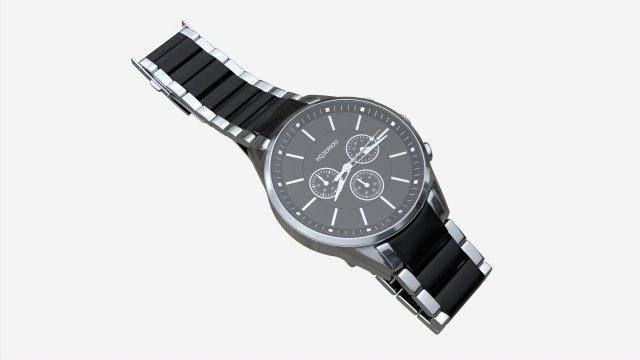 Wristwatch with Steel Bracelet 03 Modelo 3D .c4d .max .obj .3ds .fbx .stl .blend 