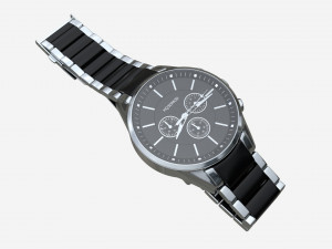 Wristwatch with Steel Bracelet 03 Modelo 3D
