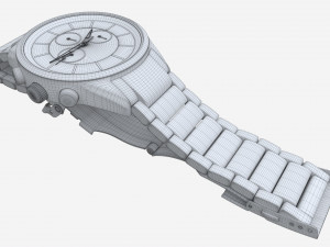 Wristwatch with Steel Bracelet 03 Modelo 3D