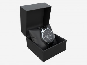 Wristwatch with Steel Bracelet in box 01 3Dモデル