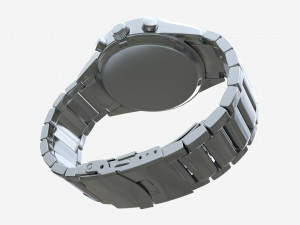 Wristwatch with Steel Bracelet in box 02 3D 모델