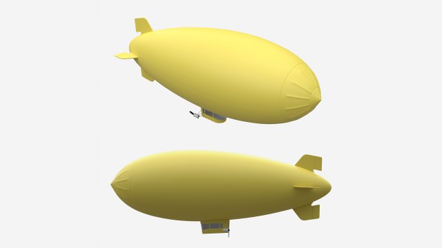 Airship 01 3D Model .c4d .max .obj .3ds .fbx .lwo .lw .lws