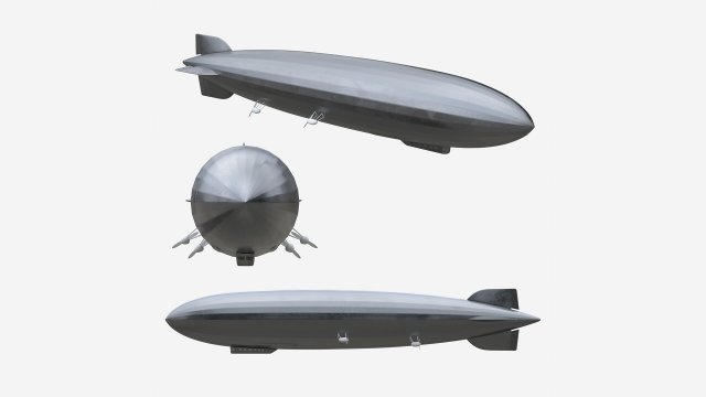 Airship Gindenburg 3D Model .c4d .max .obj .3ds .fbx .lwo .lw .lws