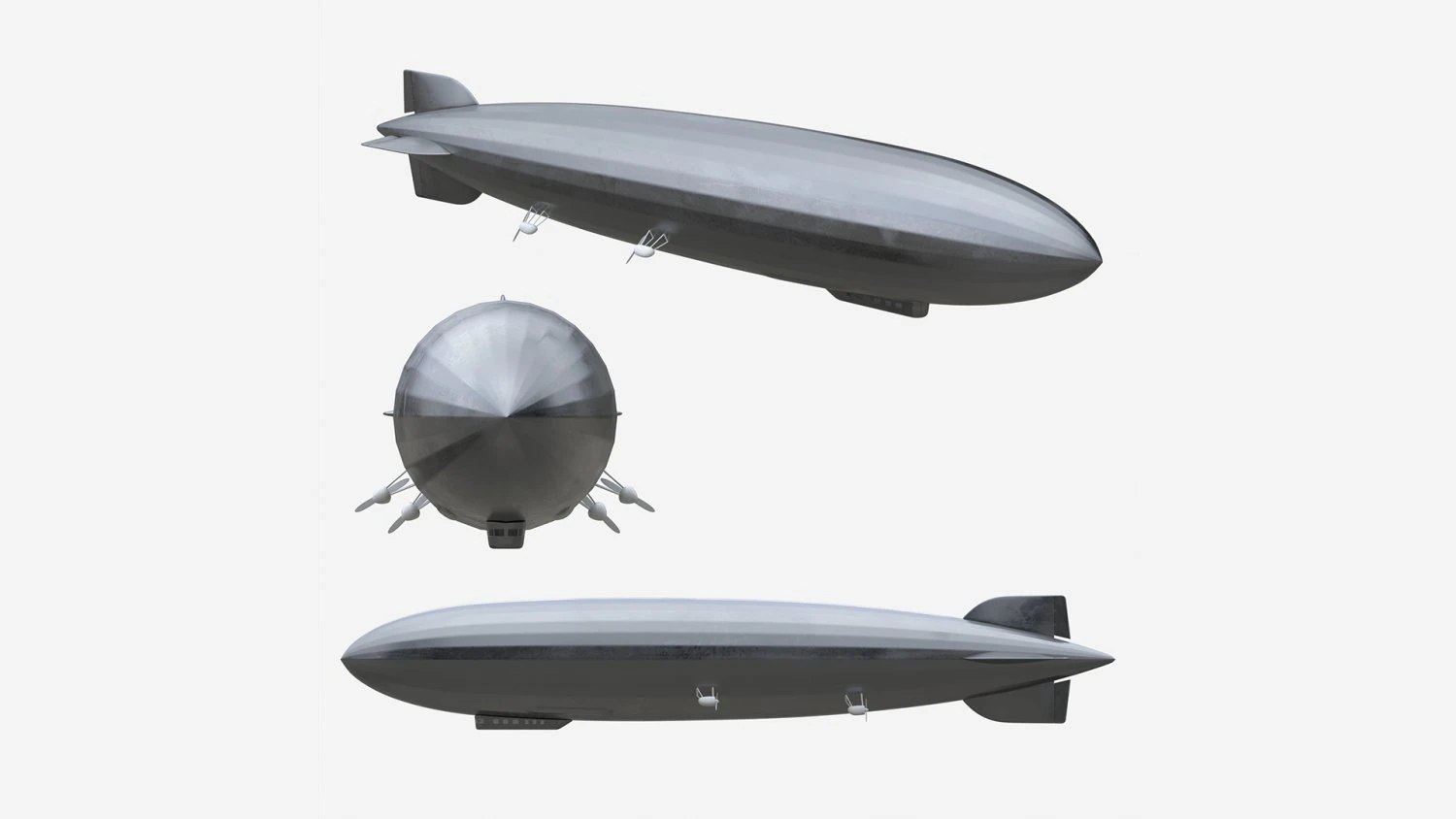 Airship Gindenburg 3D Model .c4d .max .obj .3ds .fbx .stl .blend