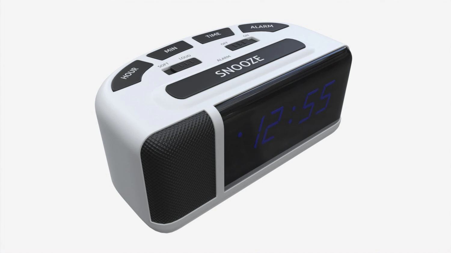 Alarm Clock 02 Modern 3D Model .c4d .max .obj .3ds .fbx .stl .blend 