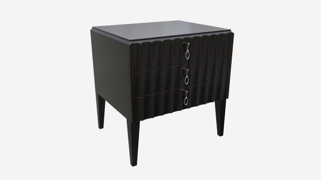 Bedside Table Wooden Art Deco 3D Model .c4d .max .obj .3ds .fbx .stl .blend 