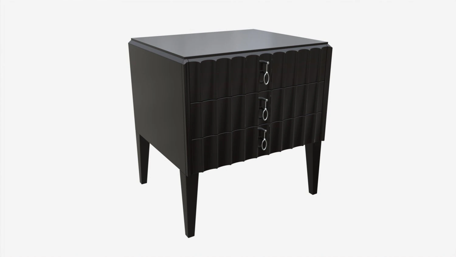 Bedside Table Wooden Art Deco 3D Model .c4d .max .obj .3ds .fbx .stl .blend 