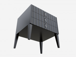 Bedside Table Wooden Art Deco 3D Model
