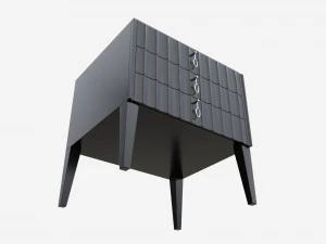 Bedside Table Wooden Art Deco 3D Model