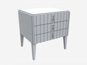 Bedside Table Wooden Art Deco 3D Model