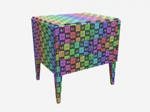 Bedside Table Wooden Art Deco 3D Model