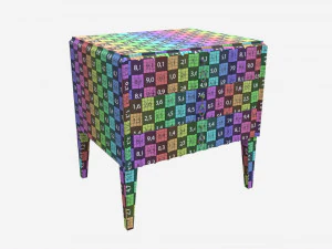Bedside Table Wooden Art Deco 3D Model