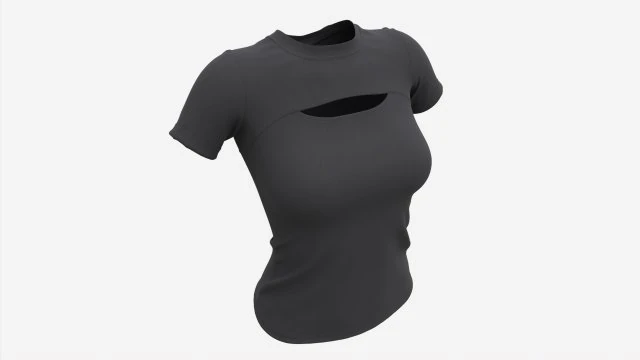 Top camicetta da donna nero Mockup Modello 3D .c4d .max .obj .3ds .fbx .stl .blend 