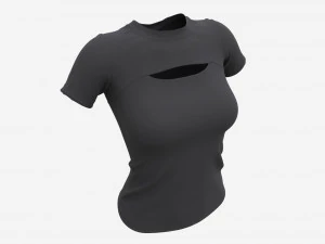 Блузка-топ женская черная Mockup 3D Модель