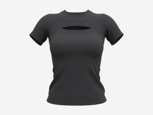 Blouse top for women black Mockup 3D Model