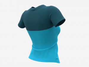Blouse top for women blue Mockup Modelo 3D