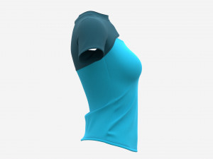Blouse top for women blue Mockup Modelo 3D
