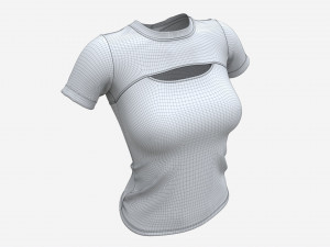 Blouse top for women light Mockup Model 3D
