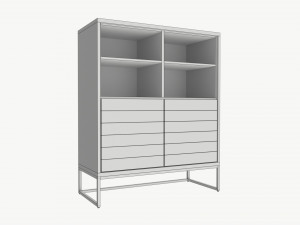 Cabinet with shelves 01 3D Модель