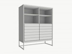 Cabinet with shelves 01 3D Model