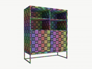 Cabinet with shelves 01 3D Модель