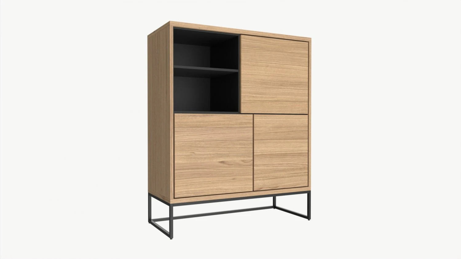 Cabinet with shelves 02 3D Model .c4d .max .obj .3ds .fbx .stl .blend 