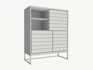 Cabinet with shelves 02 3D Model