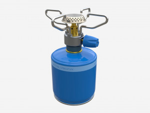 Camping Gas Stove with Cartridge Mockup 01 3D Model