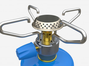 Camping Gas Stove with Cartridge Mockup 01 3D 모델