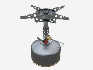 Camping Gas Stove with Cartridge Mockup 02 3D Model