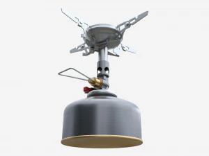 Camping Gas Stove with Cartridge Mockup 02 3D Model